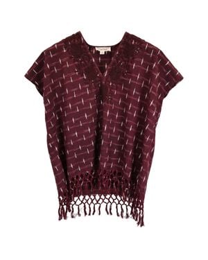 Nili Lotan V-Neck Printed Top - Red