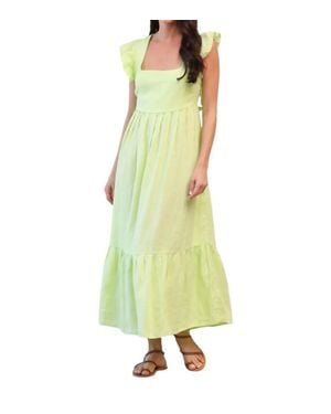 Sealustre Tippie Tie Back Linen Dress - Yellow