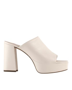 Högl Carey High Block Heel Platform Leather Sandals - White