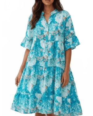 Always Amalfi Floral Tiered Dress - Blue