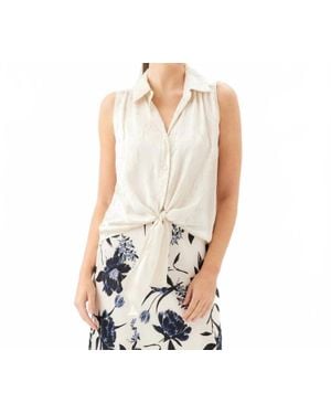 Karen Kane Sleeveless Tie-Front Top - White