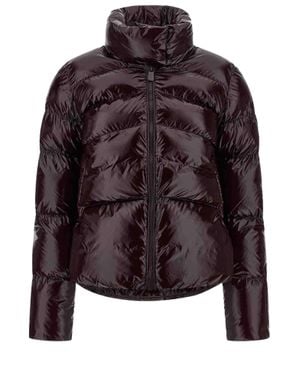 Pinko Puffer-Style Jacket With High Collar And Cropped Silhouette - Brown
