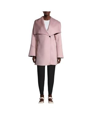 Laundry by Shelli Segal Lighweight Midi Pea Coat - Pink