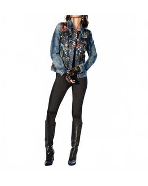 Adore Embroidered Long Sleeves Jacket - Blue