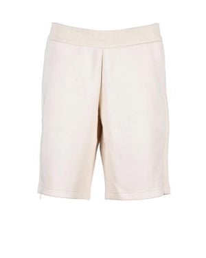 EA7 Cotton-Blend Sweatshirt Shorts - White