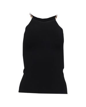 Maje Beaded Strap Tank Top - Black