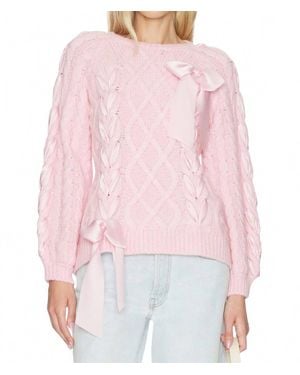LoveShackFancy Kloss Crewneck Pullover - Pink