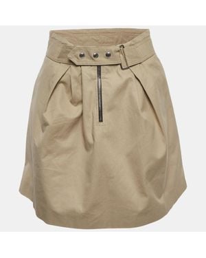 Sandro Gabardine Belt Detail Mini Skirt - Natural