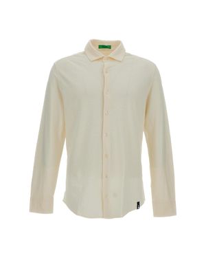 Drumohr Spread Collar Shirt - White