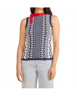 Fdj Sleeveless Knit Top - Blue