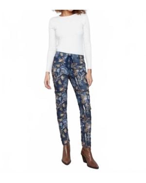 Charlie b Printed Crinkle Suede Pull-On Jogger Pants - Blue
