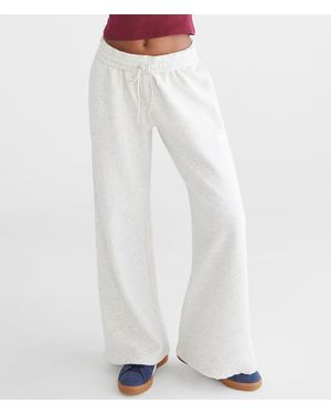 Aéropostale Mid-Rise Wide Leg Sweatpants - White