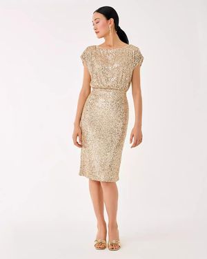 Lilly Pulitzer Aylin Sequin Midi Dress - Natural