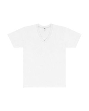 LOS ANGELES APPAREL Usa-Made Fine Jersey V-Neck T-Shirt - White
