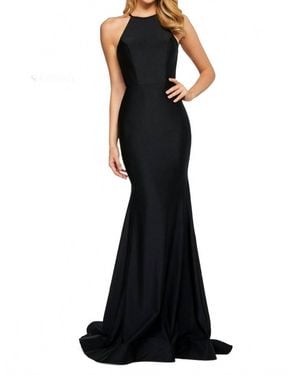 Sherri Hill Elegant Cutout Back Dress - Black