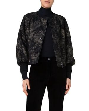 Akris Punto Asymmetrical Denim Jacket With Thread - Black