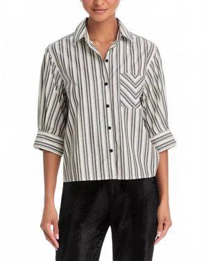 Rag & Bone Lucia Stripe Poplin Shirt - Gray