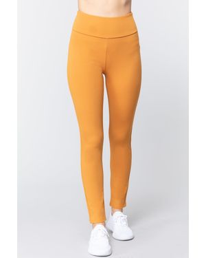 TRUEDAMES Waist Band Long Ponte Pants - Orange