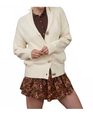 Blu Pepper Camp Jacquard Knit Cardigan - Natural