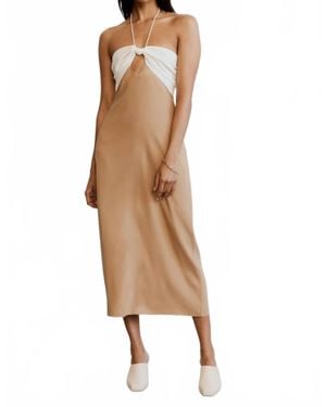 Third Form Let's Split Slip Midi Dress - Natural