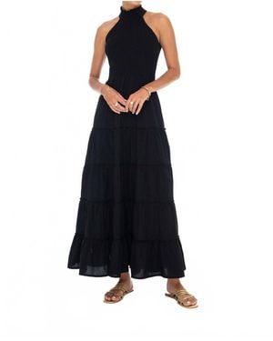 Phie Collective Brushed Halter Maxi Dress - Blue