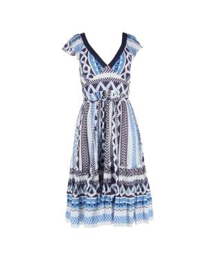 Temperley London Printed Midi Length Dress - Blue