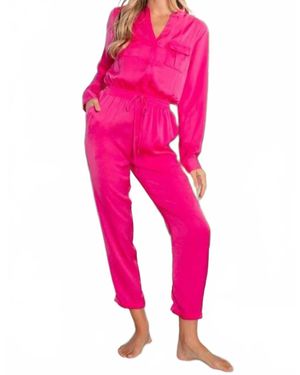 Bibi Brenna Long Sleeve Jumpsuit - Pink