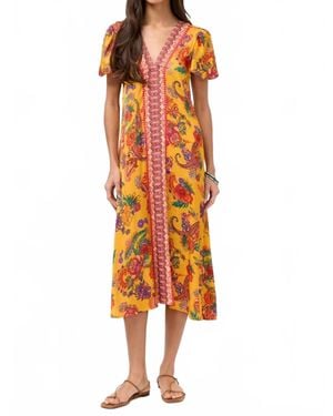 Johnny Was Midi Eva Dress - Orange