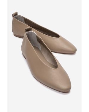 Forever & Always Shoes Jenas Leather Ballet Flat - Gray