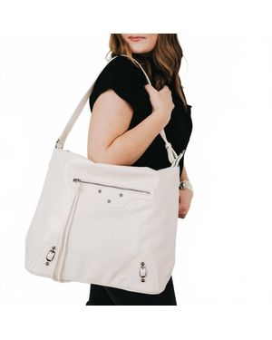 Pretty Simple Tabitha Leather Tote Bag - White