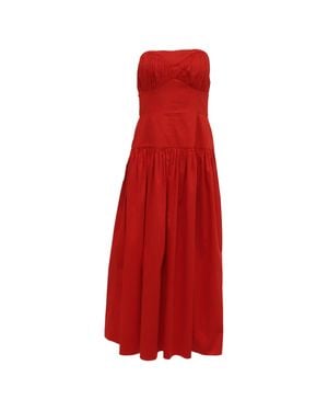 TOVE Strapless Midi Dress - Red