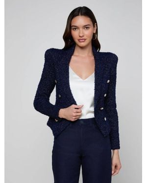 L'Agence Bethany Knit Blazer - Blue