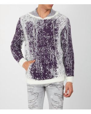 One In A Million Jumpsuit Mohair Pullover Sweater Hoodie - Blue