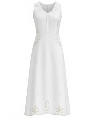 Anna Cate Morris Midi Dress - White