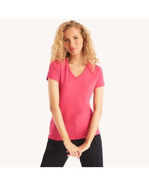 Nautica Sustainably Crafted V-Neck Deck T-Shirt - Blue