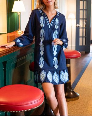 Sail To Sable Ruffle Hem Dress - Blue