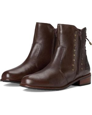 David Tate Maestro Boots Leather Studded Side Zipper Gal2099 - Brown