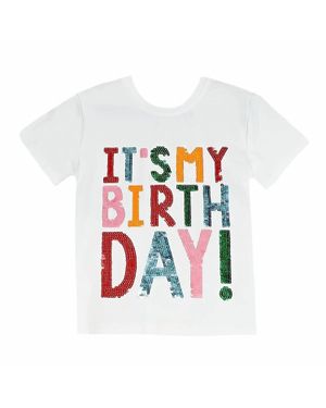 Belle Cher Girl's Sequin Tees - White