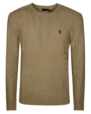 Polo Ralph Lauren Textured Cable Knit Crew Neck Sweater - Green
