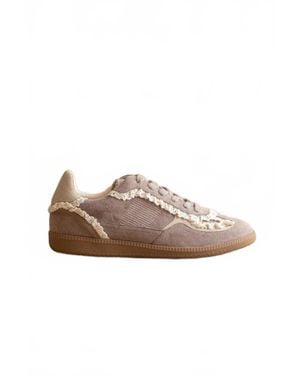 Oasis Society April Lace Trimmed Retro Sneaker - Brown