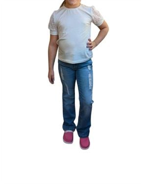 Lucky & Blessed Girl's Bootcut Jeans - Blue