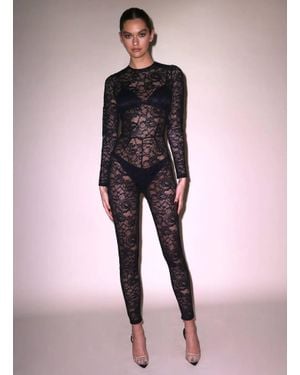 Fleur du Mal Lace Catsuit - Pink