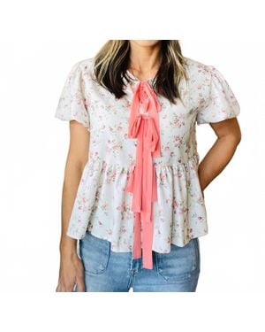 Kori Cora Babydoll Top - White