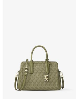 Michael Kors Laila Small Signature Logo Satchel - Green