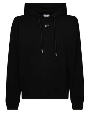 パーカー・フーディ OFF WHITE Men Hoodies OMBB034T22FLE0024572 Black Off-White logo-patch Hoodie | Black | FARFETCH
