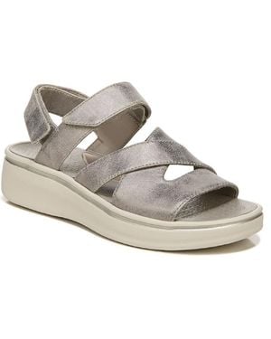Bzees Traveler Faux Leather Wedge Sandals - Metallic