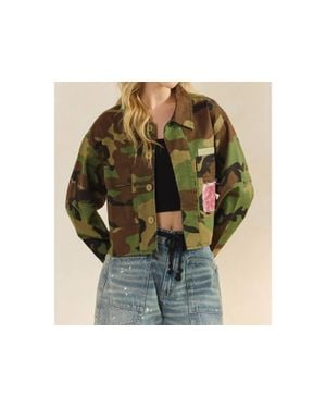 Veveret Sequins Contrast Jacket - Green
