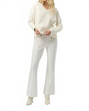 Joseph Ribkoff Heavy Knit Flared Pull-On Pants - White