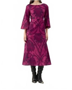 Beyond By Vera Camelia Midi Dress - Purple