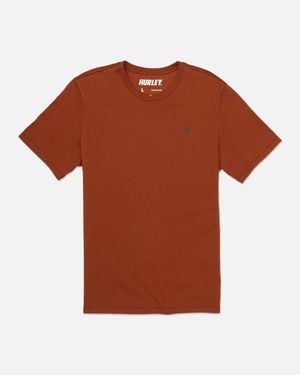 Hurley Explore Icon T-Shirt Royal Ember Upf 50+ Crew Neck Pullover Ddr013 - Brown